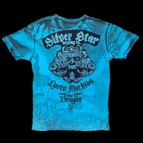 Y2K Silver Star Lyoto Machido The Dragon Affliction Side Brand AOP Tee - Picture 4 of 5
